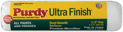 Purdy Ultra Finish 137678M93 Replacement Roller Cover, 1/2 in Thick Nap, 9-1/2 in L, Microfiber Cover, White