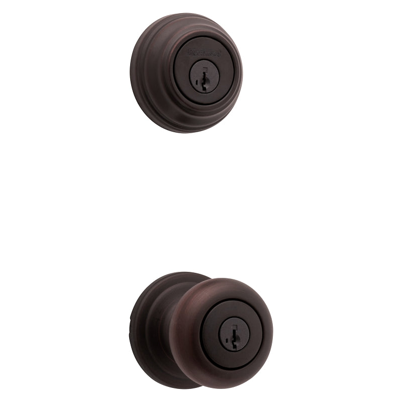 Kwikset Signature Series 99910-035 Deadbolt Security Set, Knob Handle, Juno Design, Venetian Bronze, 2 Grade