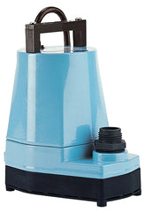 Little Giant 505005 Submersible Utility Pump, 115 V, 0.166 hp, 1 in Outlet, 26.3 ft Max Head, 1200 gph, Nylon Impeller