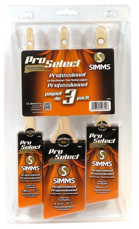 Pro Select 1964 Angular Sash Brush Set, 3-Brush