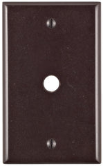 Leviton 85013 Telephone/Cable Wallplate, 4-1/2 in L, 2-3/4 in W, 1 -Gang, Thermoset Plastic, Brown, Smooth