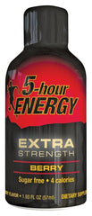 5-hour ENERGY 718128 Sugar-Free Energy Drink, Liquid, Berry Flavor, 2 oz Bottle