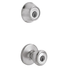 Kwikset 242T 26D CP K6 Deadbolt Security Set, Knob Handle, Tylo Design, Satin Chrome, 3 Grade, Metal