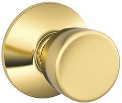 Schlage F10VBEL605 Passage Knob, Knob Handle, Metal, Bright Brass, 2-3/8, 2-3/4 in Backset, 1-3/8 to 1-3/4 in Thick Door