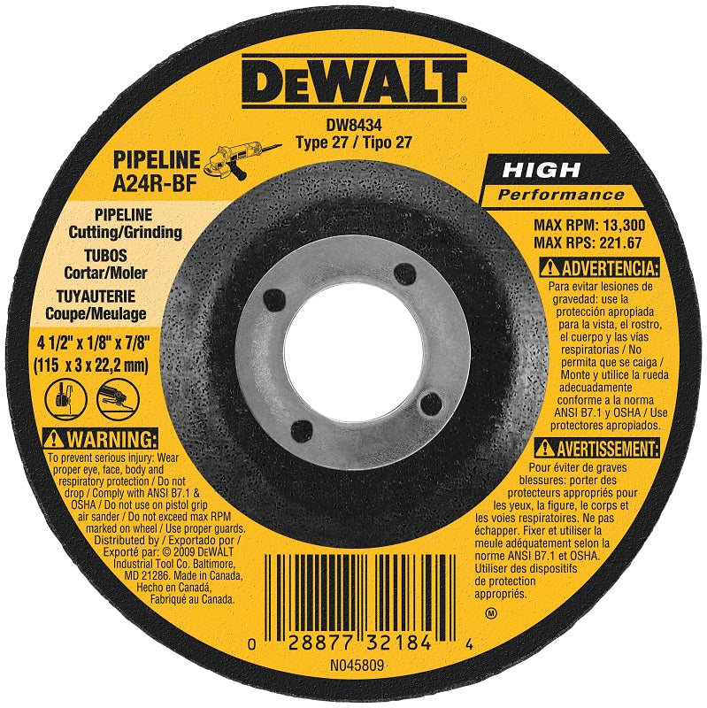 DW8434 WHEEL CUT/GRIND 4-1/2IN