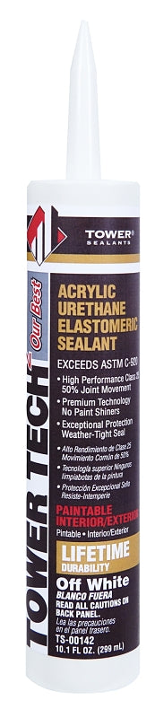 Tower Sealants Tower Tech2 TS-00142 Sealant, Off-White, 60 min Curing, -40 to 180 deg F, 10.1 fl-oz Cartridge