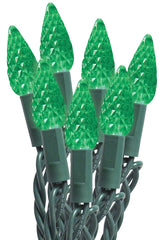 Sylvania String Lights, LED, C6, Green, 50 Ct