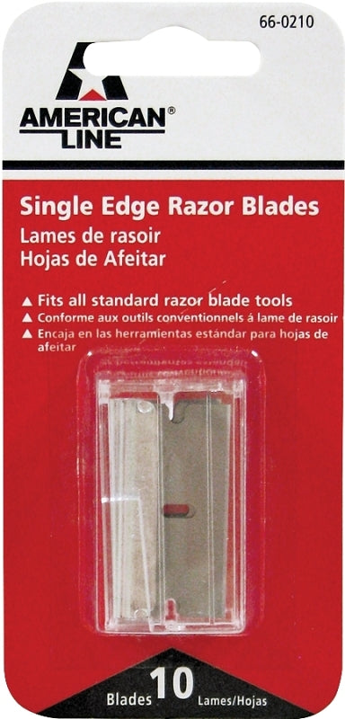 American LINE 66-0210 Single Edge Blade, Two-Facet Blade, 3/4 in W Blade, HCS Blade
