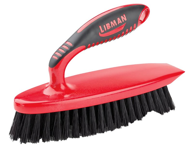 Libman 525 Scrub Brush, 1 in L Trim, PET, 7-1/2 in W Brush, 8 in OAL, Red