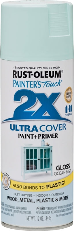 2X Ultra Cover 334053 Spray Paint, Gloss, Ocean Mist, 12 oz, Can