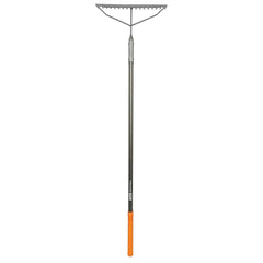 Fiskars 397940-1001 Pro Garden Rake, 6 in L Head, 17 in W Head, 17-Tine, Metal Tine, Steel Head, 60 in L Handle