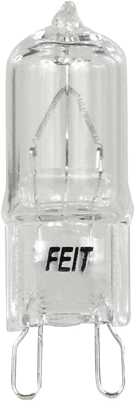 Feit Electric BPQ50/G9/CAN Halogen Bulb, 50 W, G9 Lamp Base, JCD T4 Lamp, 3000 K Color Temp, 2000 hr Average Life