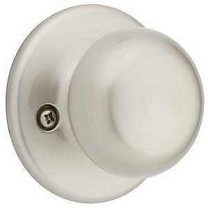 Weiser Fairfax Series GAC12 F15 MS Dummy Door Knob, 1-15/16 in Dia Knob, Satin Nickel