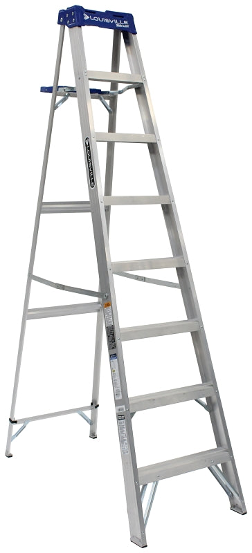Louisville AS2108 Step Ladder, 147 in Max Reach H, 7-Step, 250 lb, Type I Duty Rating, 3 in D Step, Aluminum