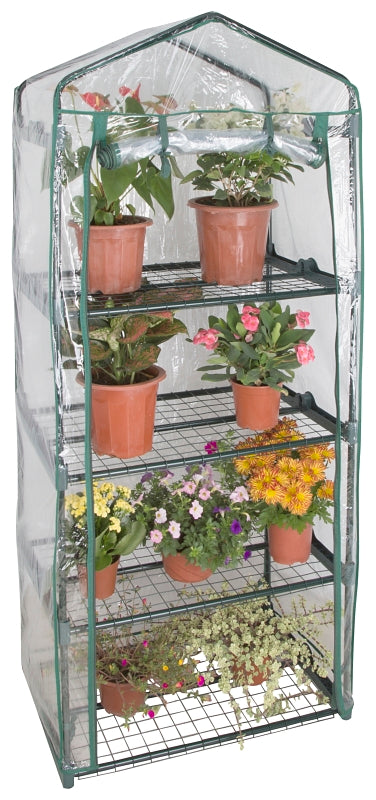 Landscapers Select GHSPS Green House, 27.5 in L, 19.25 in W, 65.5 in H, Zippered Access Door Door