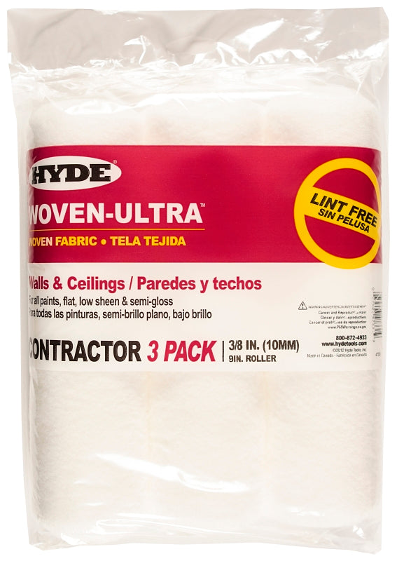 Hyde 47329 Roller Cover, 3/8 in Thick Nap, 9 in L, Fabric Cover