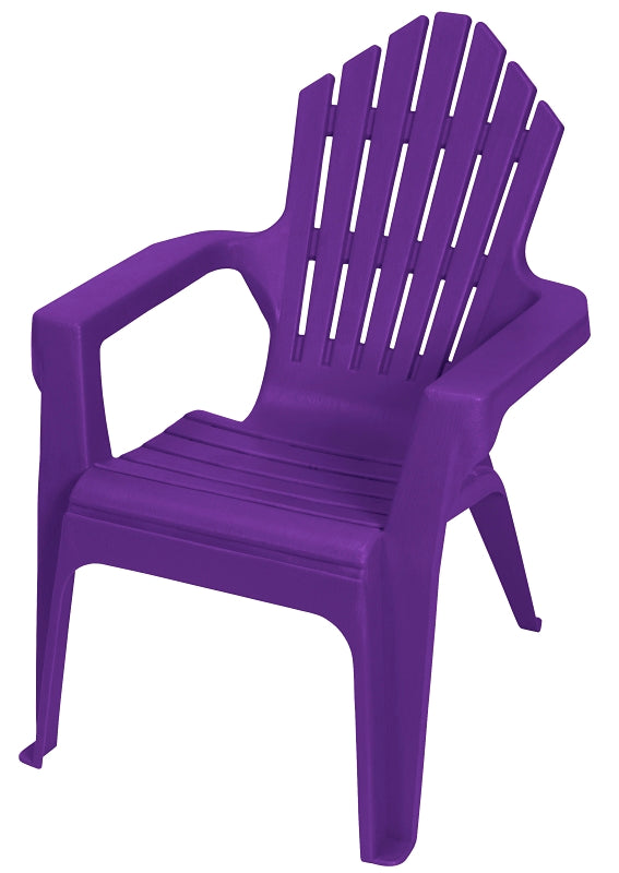 Gracious Living Kiddie Adirondack 11126-20PDQ Adirondack Chair, Resin Seat, Resin Frame, Purple Iris Frame