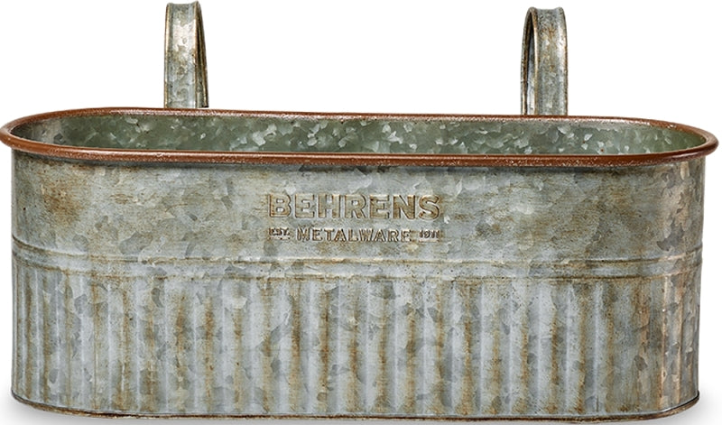 Behrens M19HP1 Garden Planter, 9.9 in W, 16 in D, Steel, Aged