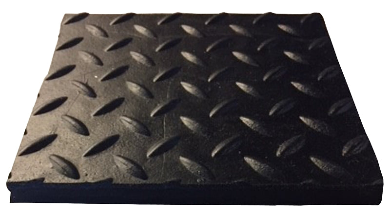 Flexgard SMA4836-DG1/2 Stall Mat, 3 ft L, 4 ft W, 1/2 in Thick, Diamond Plate Pattern, Black