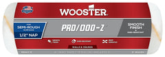 Wooster RR643-9 Roller Cover, 1/2 in Thick Nap, 9 in L, Fabric Cover, White