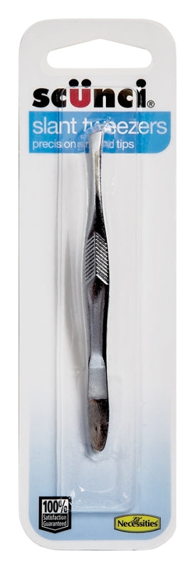 Lil' DRUG STORE 7-92554-11404-2 Slant Tweezer, Ground Tip, Stainless Steel