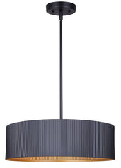 CHANDELIER 3LT MATBLK 60W 17IN