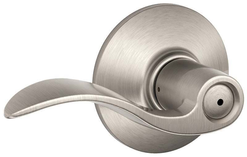 Schlage F Series F40V ACC 619 Privacy Lever, Mechanical Lock, Satin Nickel, Lever Handle, Metal, Residential