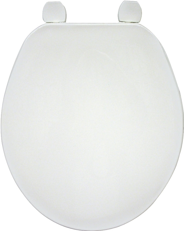 Bemis 70AR000 Toilet Seat, Round, Plastic, White, Adjustable Hinge