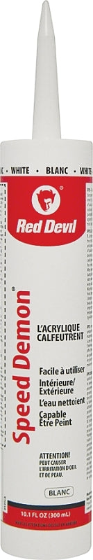 Red Devil SPEED DEMON 00131CA Acrylic Latex Caulk, White, 10.1 oz Cartridge