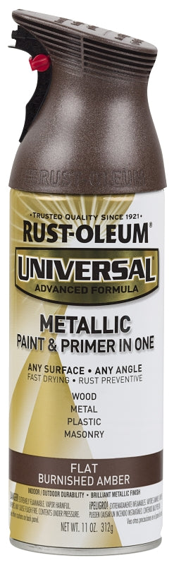 Universal 271472 Spray Paint, Flat/Metallic, Amber, 11 oz, Can