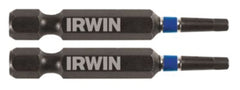 Irwin 1837468 Power Bit, #1 Drive, Square Recess Drive, 1/4 in Shank, Hex Shank, 2 in L, High-Grade S2 Tool Steel