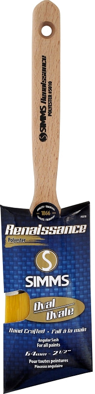 Renaissance 5010-64 Oval Sash Brush, 2-1/2 in W, 2-1/2 in L Bristle, Synthetic Hybrid Blend Bristle