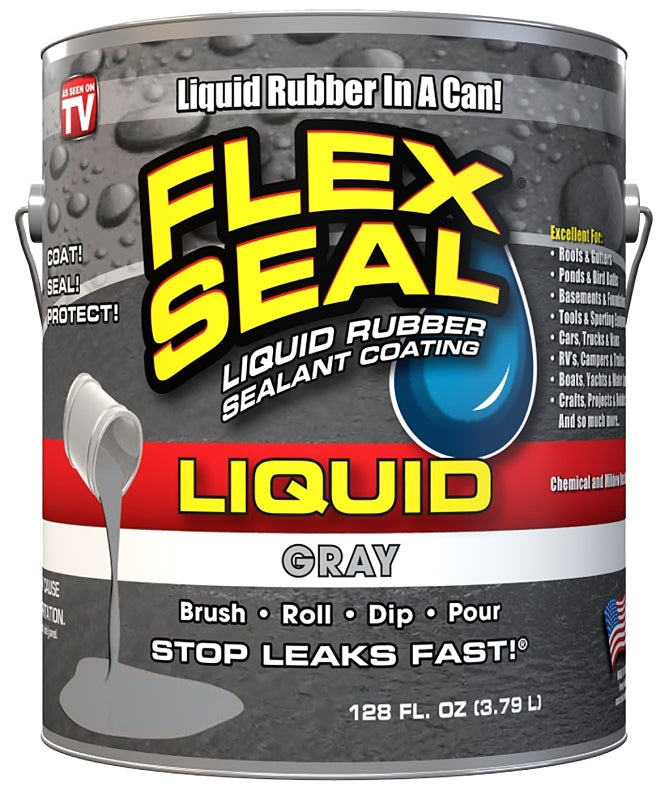 Flex Seal LFSGRYR01 Rubberized Coating, Gray, 1 gal, Can
