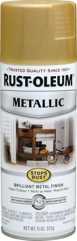 Stops Rust 7270830 Rust Preventative Spray Paint, Metallic, Gold Rush, 11 oz, Can