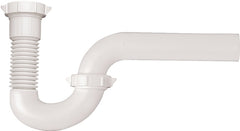 Plumb Pak PP21240 P-Trap, 1-1/2 x 1-1/2, 1-1/2 x 1-1/4 in, Slip, PVC, White