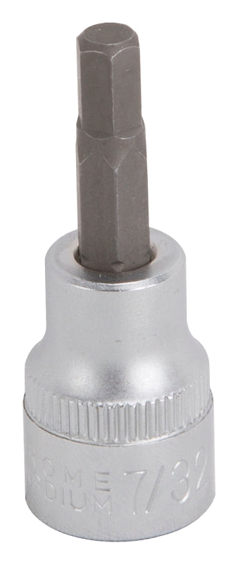 Vulcan Fractional Hex Bit Socket, Chrome, 7/32 in, 3/8 in Drive, 1-7/8 in OAL