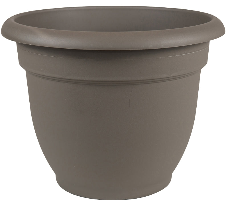 Bloem Ariana AP1260 Self-Watering Planter, 12 in Dia, 13 in W, Round, Plastic, Peppercorn