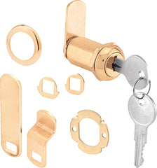 Defender Security U 9953KA Drawer and Cabinet Lock, Keyed Lock, Y13 Yale Keyway, Brass