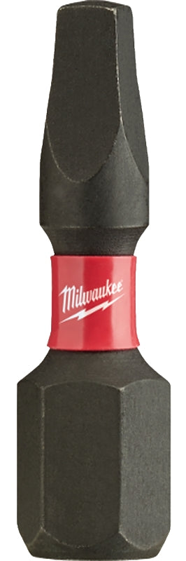 Milwaukee SHOCKWAVE 48-32-4722 Insert Bit, #2 Drive, Square Recess Drive, 1/4 in Shank, Hex Shank, 1 in L, Steel