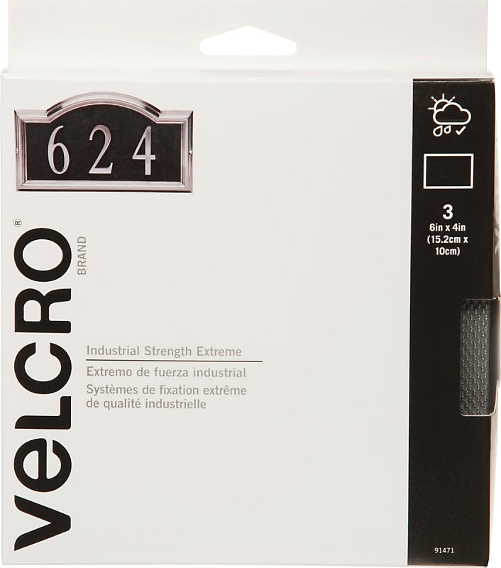 VELCRO Brand Pro Extreme 91471 Fastener, 4 in W, 6 in L, Synthetic, Titanium