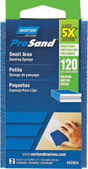 Norton ProSand 82064 Sanding Sponge, 4-1/2 in L, 2-11/16 in W, 120 Grit, Coarse, Aluminum Oxide Abrasive