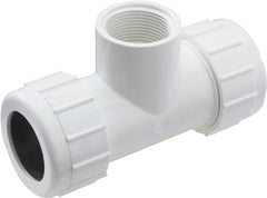 NDS CPT-0500-S Pipe Tee, 1/2 in, Compression x Slip-Joint, PVC, White, SCH 40 Schedule, 150 psi Pressure