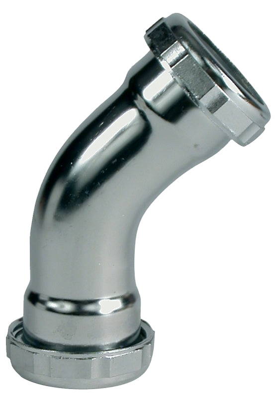 Plumb Pak PPC137 Pipe Elbow, 1-1/4 in, Slip Joint, 45 deg Angle, Brass