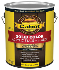 Cabot 1800 Series 140.0001837.007 Solid Color Decking Stain, Low-Lustre, Cordovan Brown, Liquid, 1 gal, Can