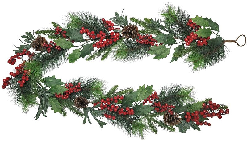 Puleo Asia Limited 312-4459-G6/8 Classic Christmas Garland, 43 Tips, 6 ft