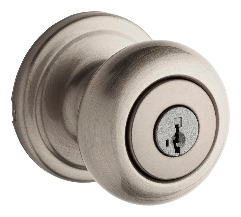 Weiser Phoenix Series 9GA5310-052 Entry Door Knob, 2-3/16 in Dia Knob, Satin Nickel