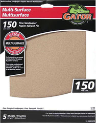 Gator 4442-012 Sanding Sheet, 11 in L, 9 in W, Fine, 150 Grit, Aluminum Oxide Abrasive, Paper Backing