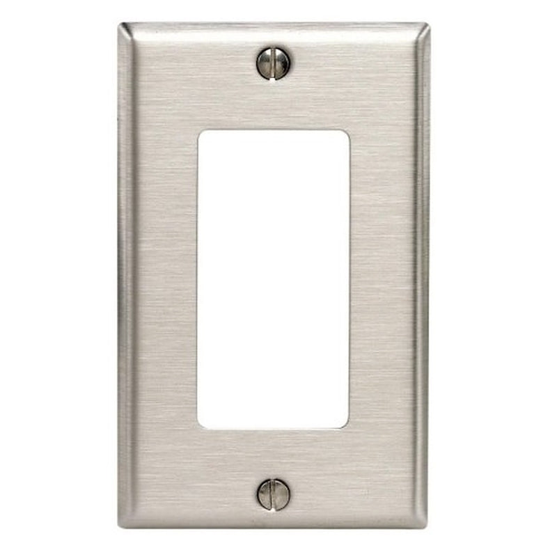 Decora 84401-105 Wallplate, 2-3/4 in L, 4-1/2 in W, 1 -Gang, Stainless Steel, Stainless Steel, Brushed