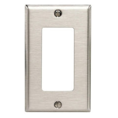 Decora 84401-105 Wallplate, 2-3/4 in L, 4-1/2 in W, 1 -Gang, Stainless Steel, Stainless Steel, Brushed