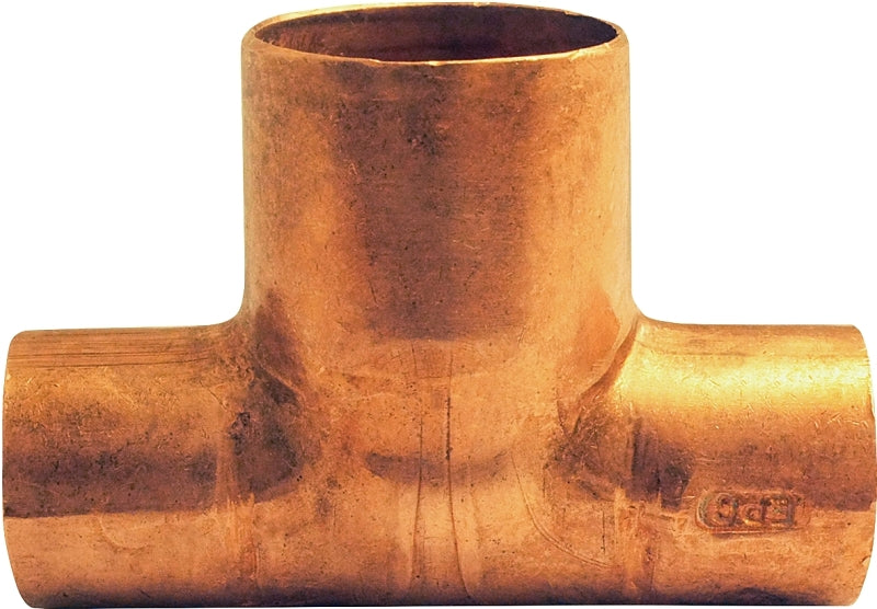 EPC 111BH Series 32704 Bullhead Pipe Tee, 1/2 x 1/2 x 3/4 in, Sweat, Copper